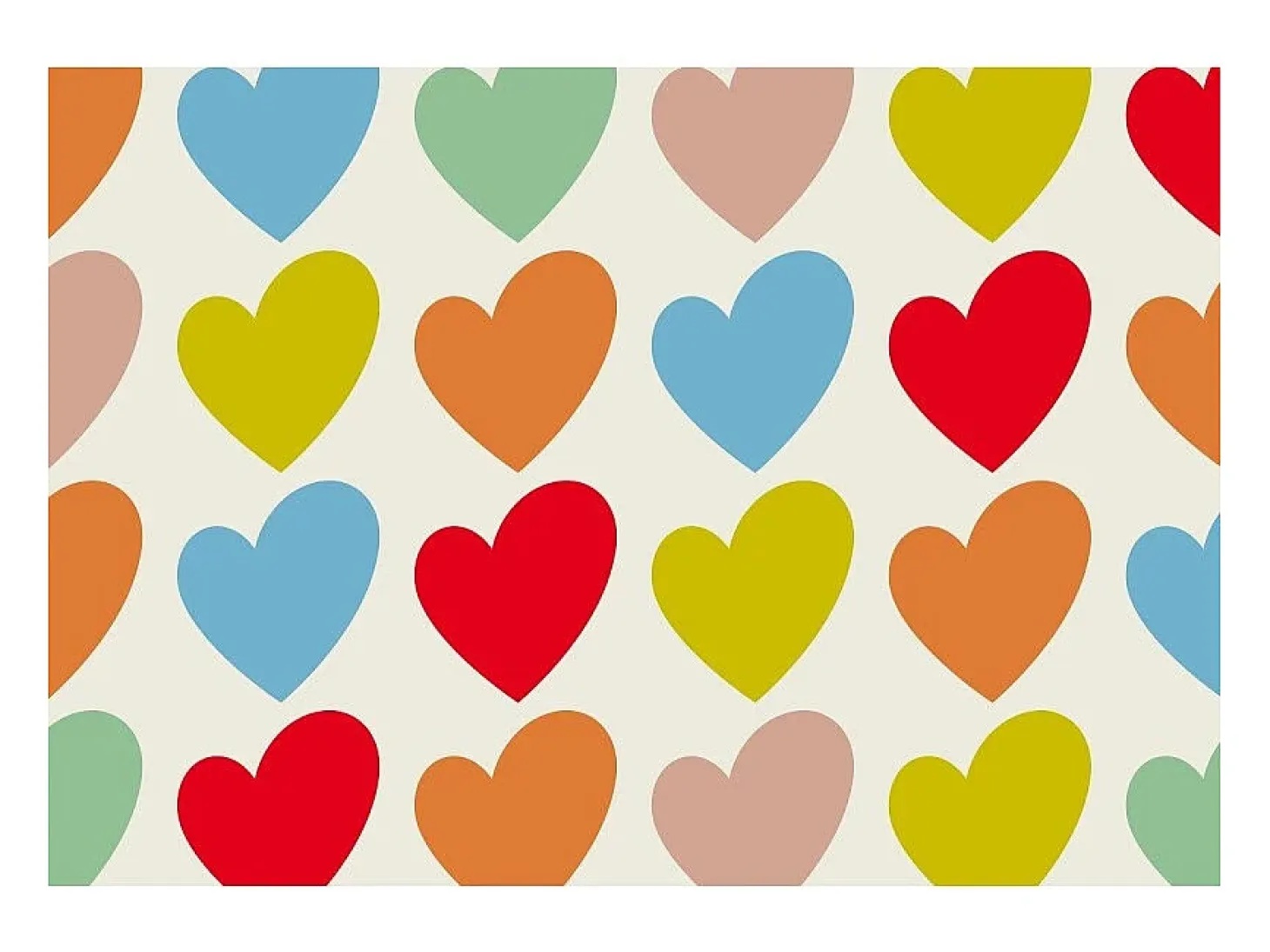 Carrito auxiliar plegable con ruedas - Estructura metálica blanca, 2 estantes laminados Decorado Corazones multicolor – 72*66*43 cm - BAUHAUS