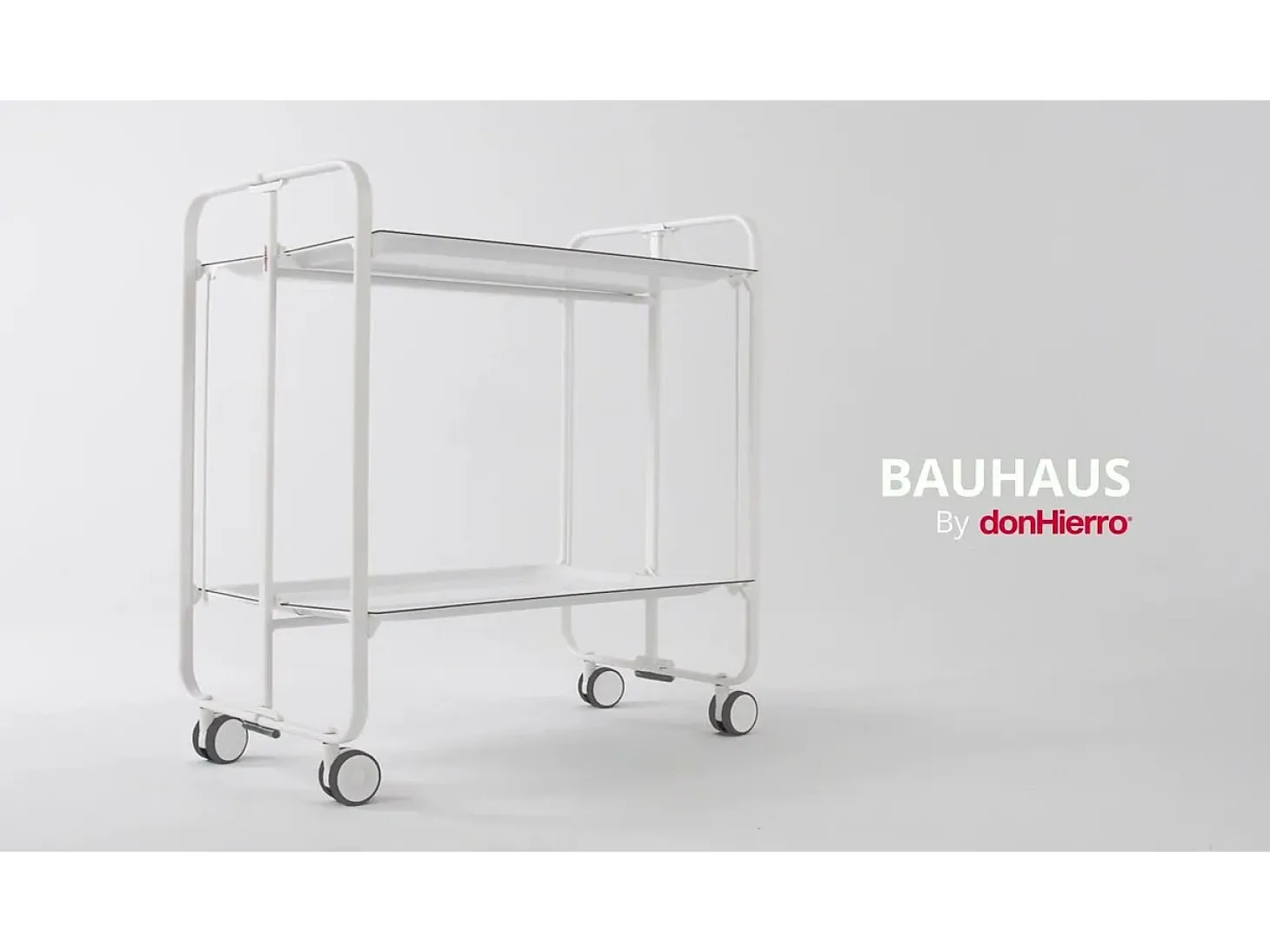 Carrito auxiliar plegable con ruedas - Estructura metálica blanca, 2 estantes laminados Decorado Corazones multicolor – 72*66*43 cm - BAUHAUS