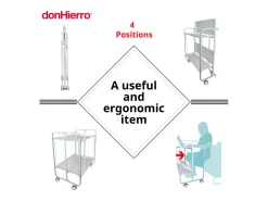 Carrito auxiliar plegable con ruedas - Estructura metálica blanca, 2 estantes laminados Decorado Corazones multicolor – 72*66*43 cm - BAUHAUS