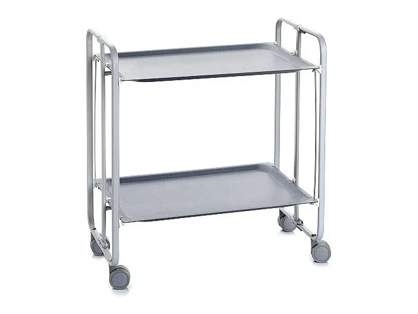 Carrito auxiliar plegable con ruedas - Estructura metálica gris, 2 estantes laminados color gris – 72*66*43 cm - BAUHAUS