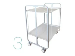 Carrito auxiliar plegable con ruedas - Estructura metálica gris, 2 estantes laminados decorado Buhos – 72*66*43 cm - BAUHAUS