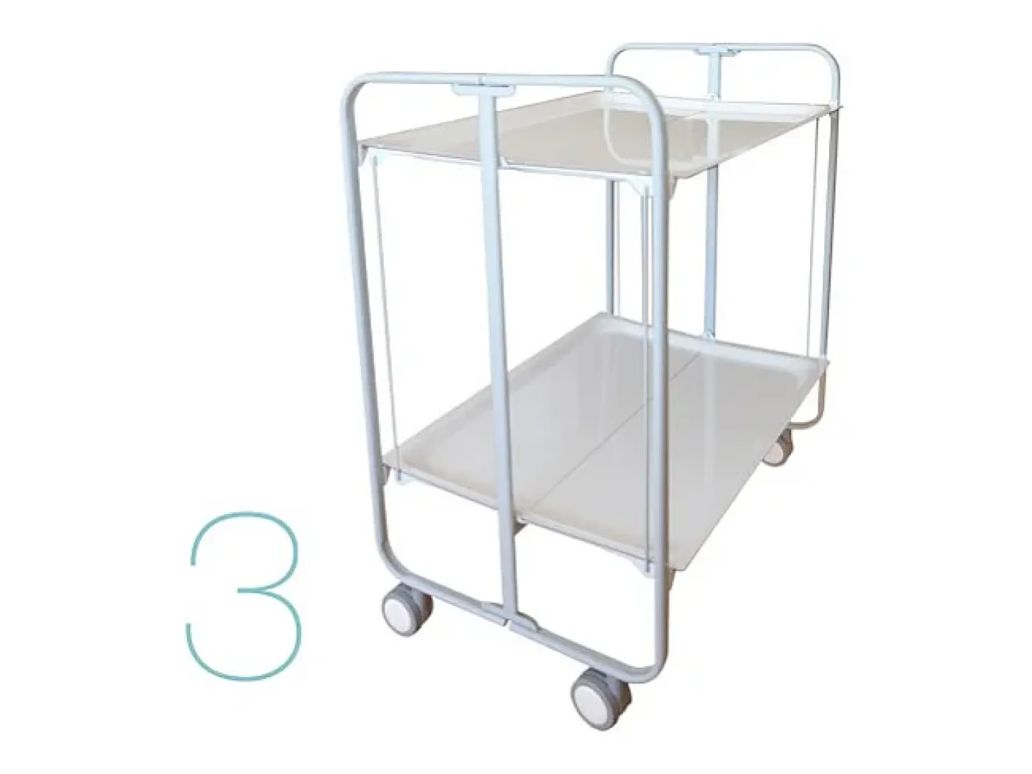 Carrito auxiliar plegable con ruedas - Estructura metálica gris, 2 estantes laminados decorado Buhos – 72*66*43 cm - BAUHAUS