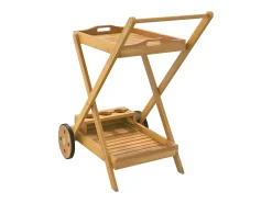 Carrito camarera madera maciza de acacia 54x87x90 cm