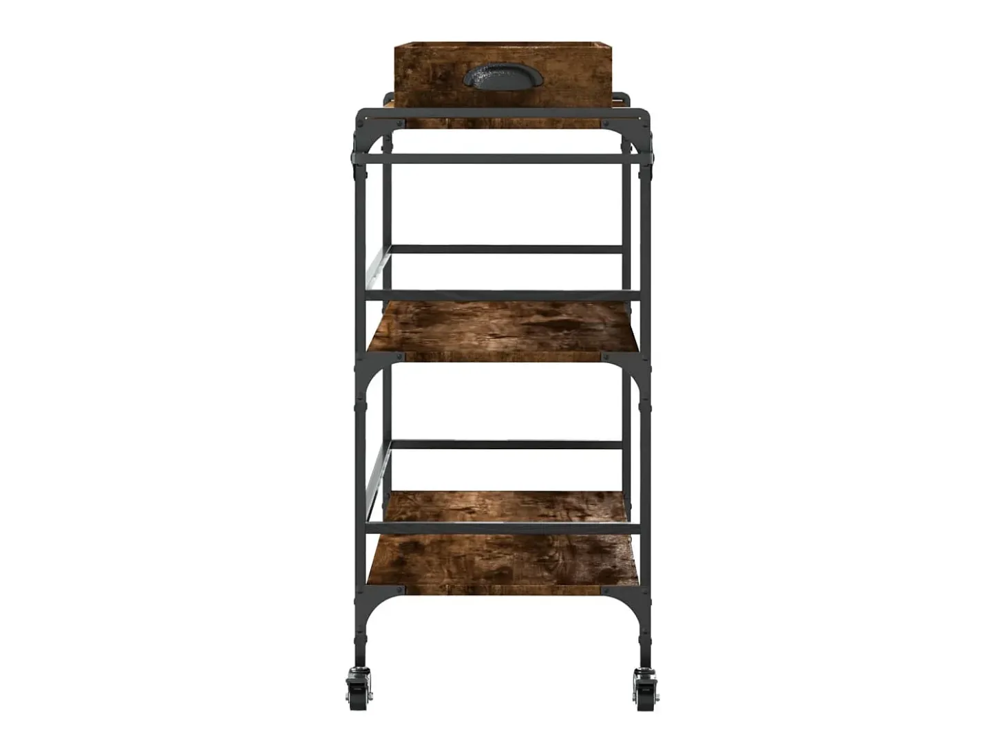 Carrito cocina madera ingeniería roble ahumado 81,5x41x92,5 cm
