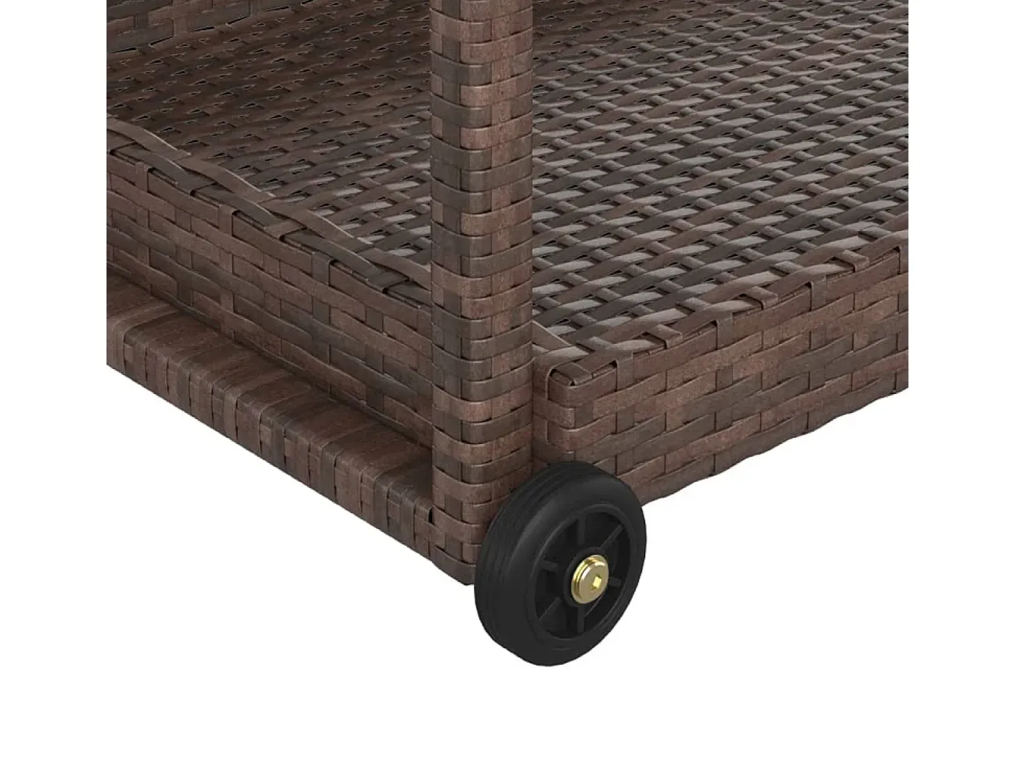 Carrito de bar ratán sintético marrón 100x45x83 cm