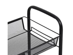 Carrito de cocina 3 niveles hierro negro 46x26x64 cm