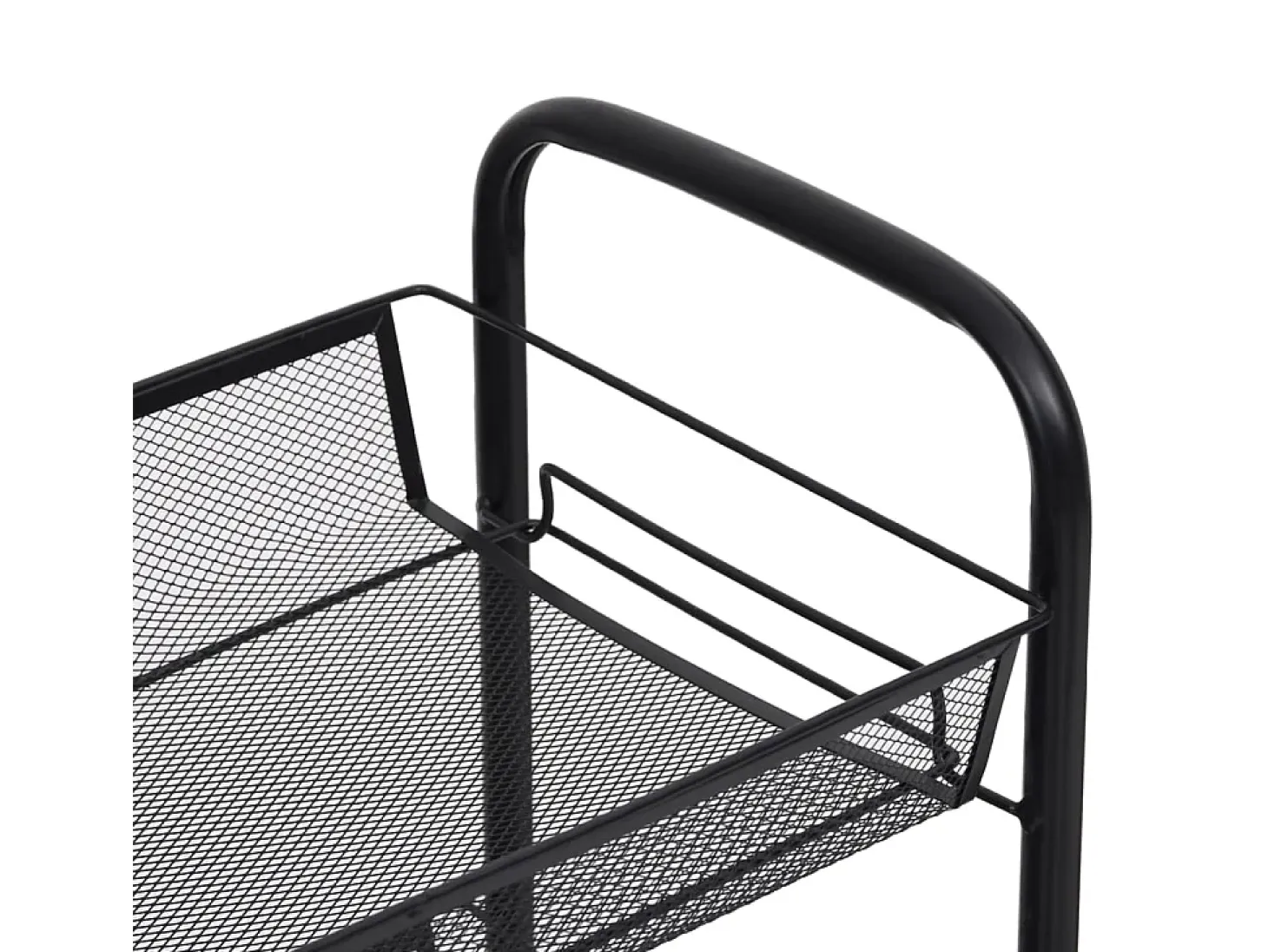 Carrito de cocina 4 niveles hierro negro 46x26x85 cm