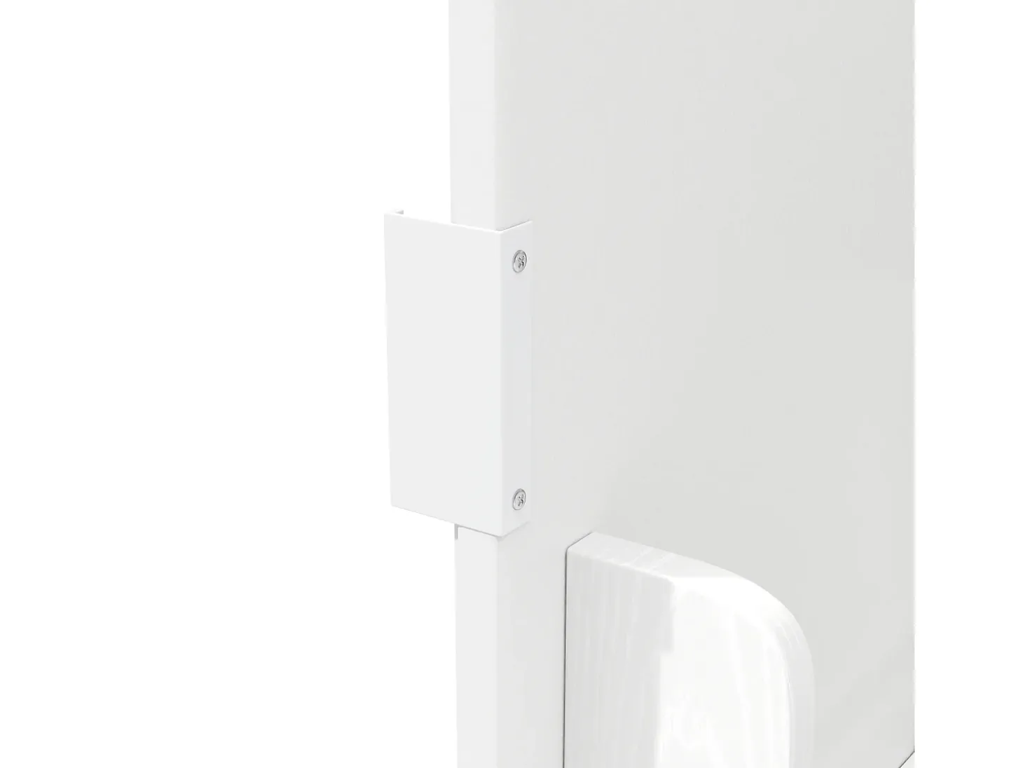 Carrito de cocina blanco con tapa abatible - Isla de cocina de 3 puertas con toallero - Estantes regulables