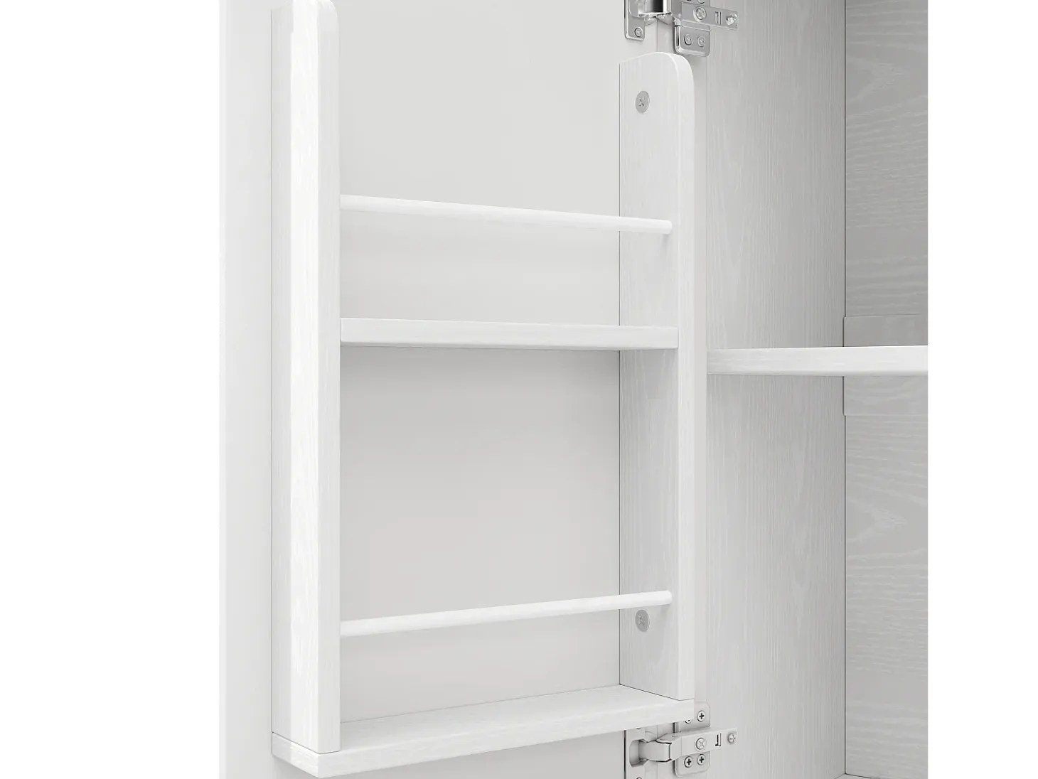 Carrito de cocina blanco con tapa abatible - Isla de cocina de 3 puertas con toallero - Estantes regulables