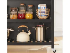 Carrito de Cocina con 2 cajones y 2 estantes,con Tablero Grande,L98 x P58 x H94cm Negro FKW74-SCH SoBuy ES