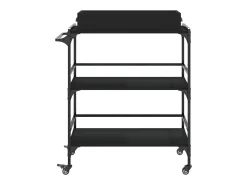 Carrito de cocina de madera de ingeniería negro 81,5x41x92,5 cm