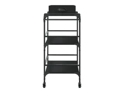 Carrito de cocina de madera de ingeniería negro 81,5x41x92,5 cm