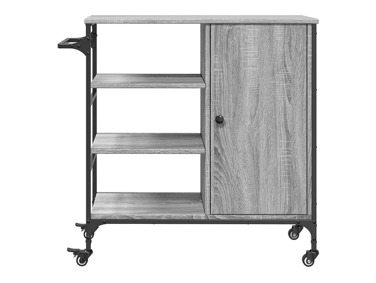 Carrito de cocina de madera gris Sonoma 87,5x38,5x84,5 cm