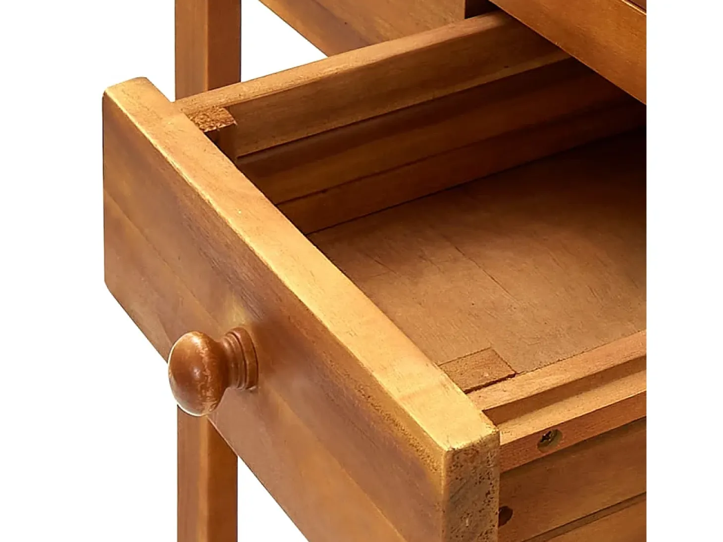 Carrito de cocina exterior madera maciza acacia 92x43,5x141,5cm