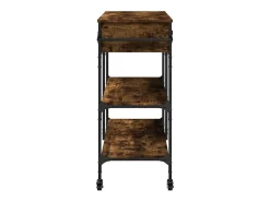 Carrito de cocina madera ingeniería roble ahumado 105x42x95 cm