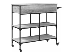Carrito de cocina madera ingeniería gris Sonoma 105x42x95 cm