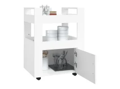 Carrito de cocina madera contrachapada blanco 60x45x80 cm