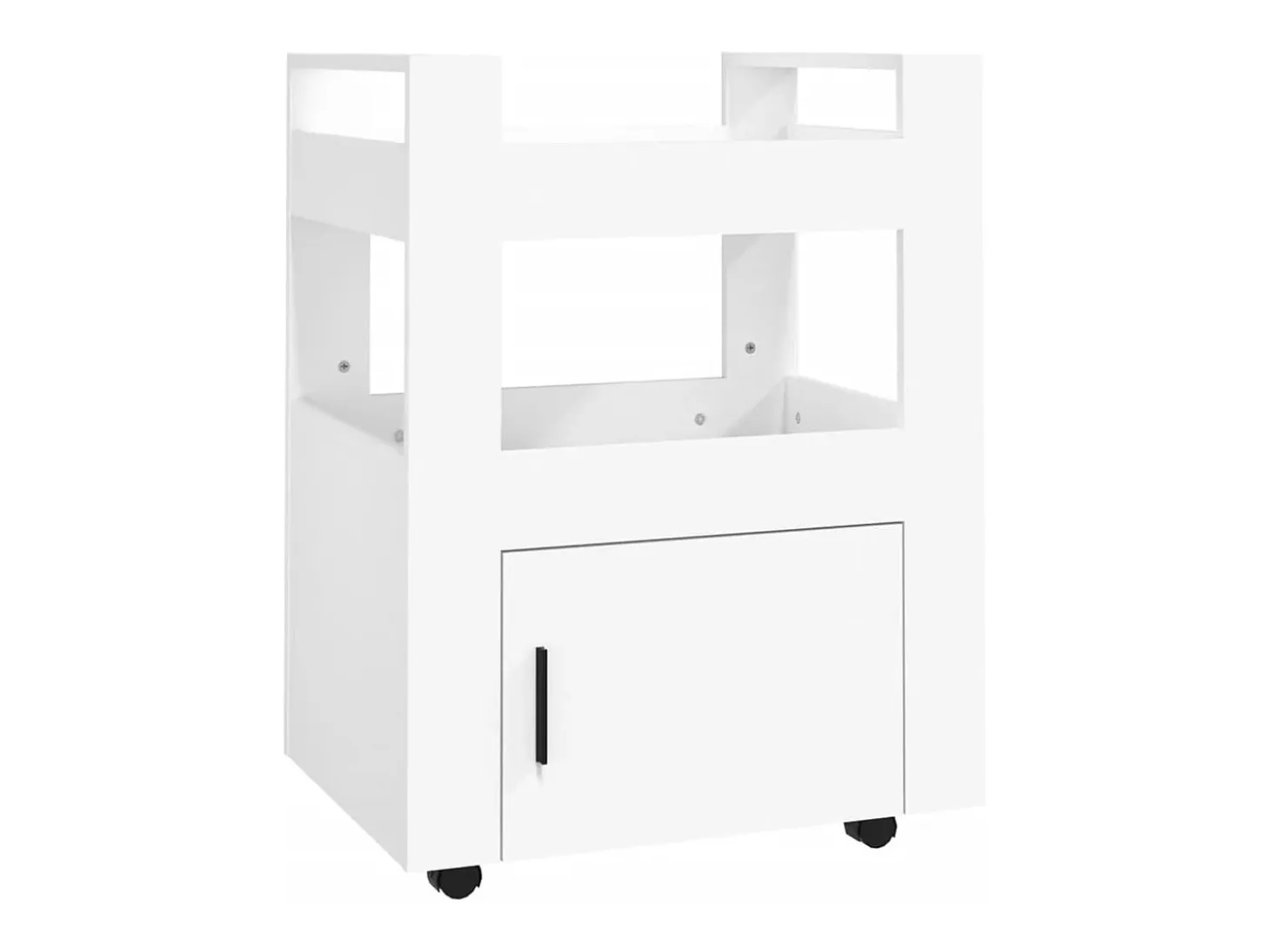 Carrito de cocina madera contrachapada blanco 60x45x80 cm
