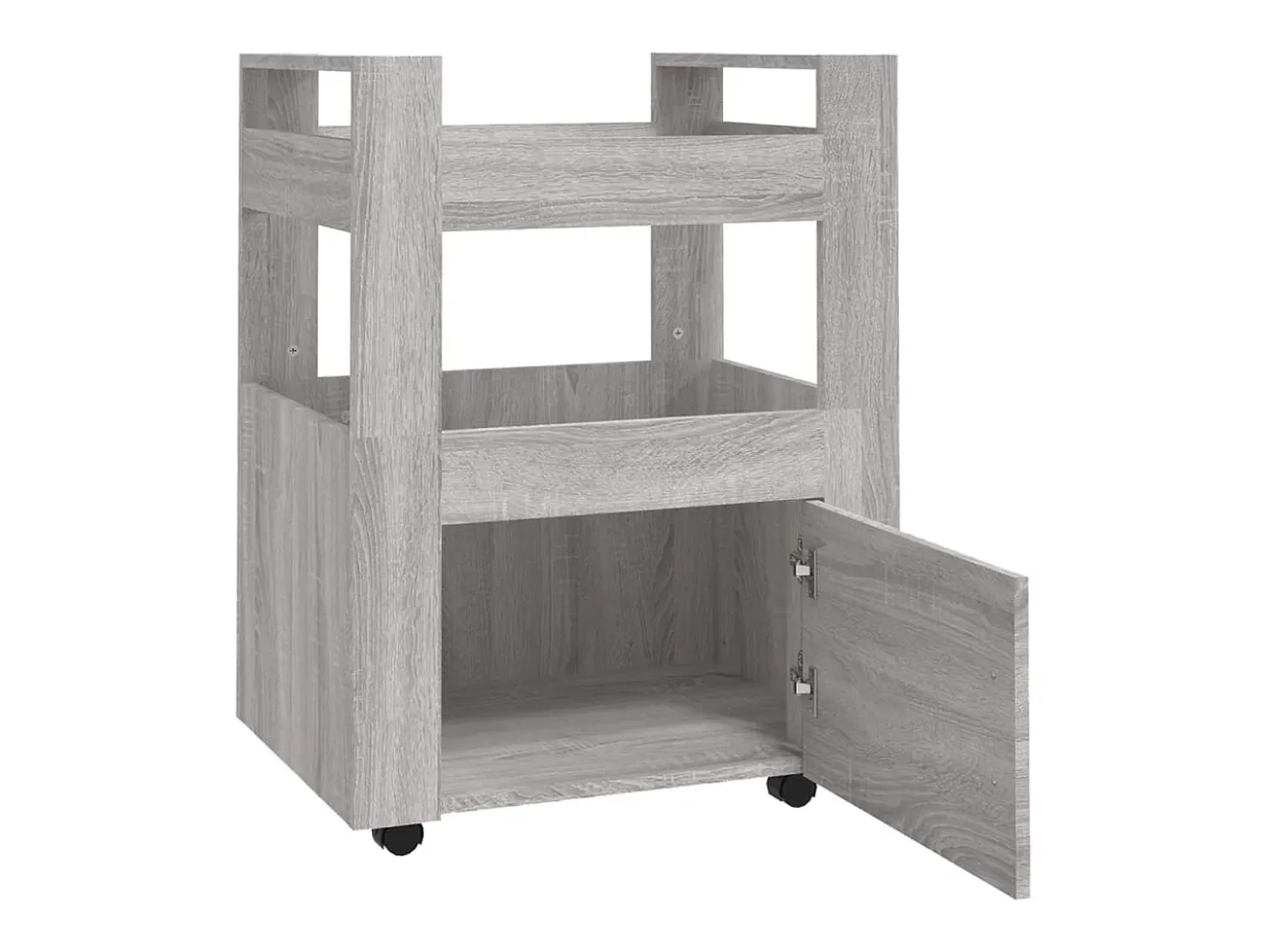 Carrito de cocina madera contrachapada gris Sonoma 60x45x80 cm