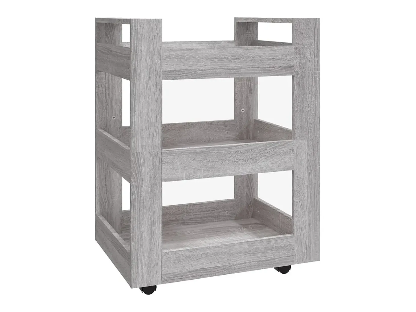 Carrito de cocina madera contrachapada gris Sonoma 60x45x80 cm