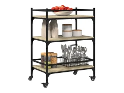 Carrito de cocina madera ingeniería roble Sonoma 65x40x86,5 cm