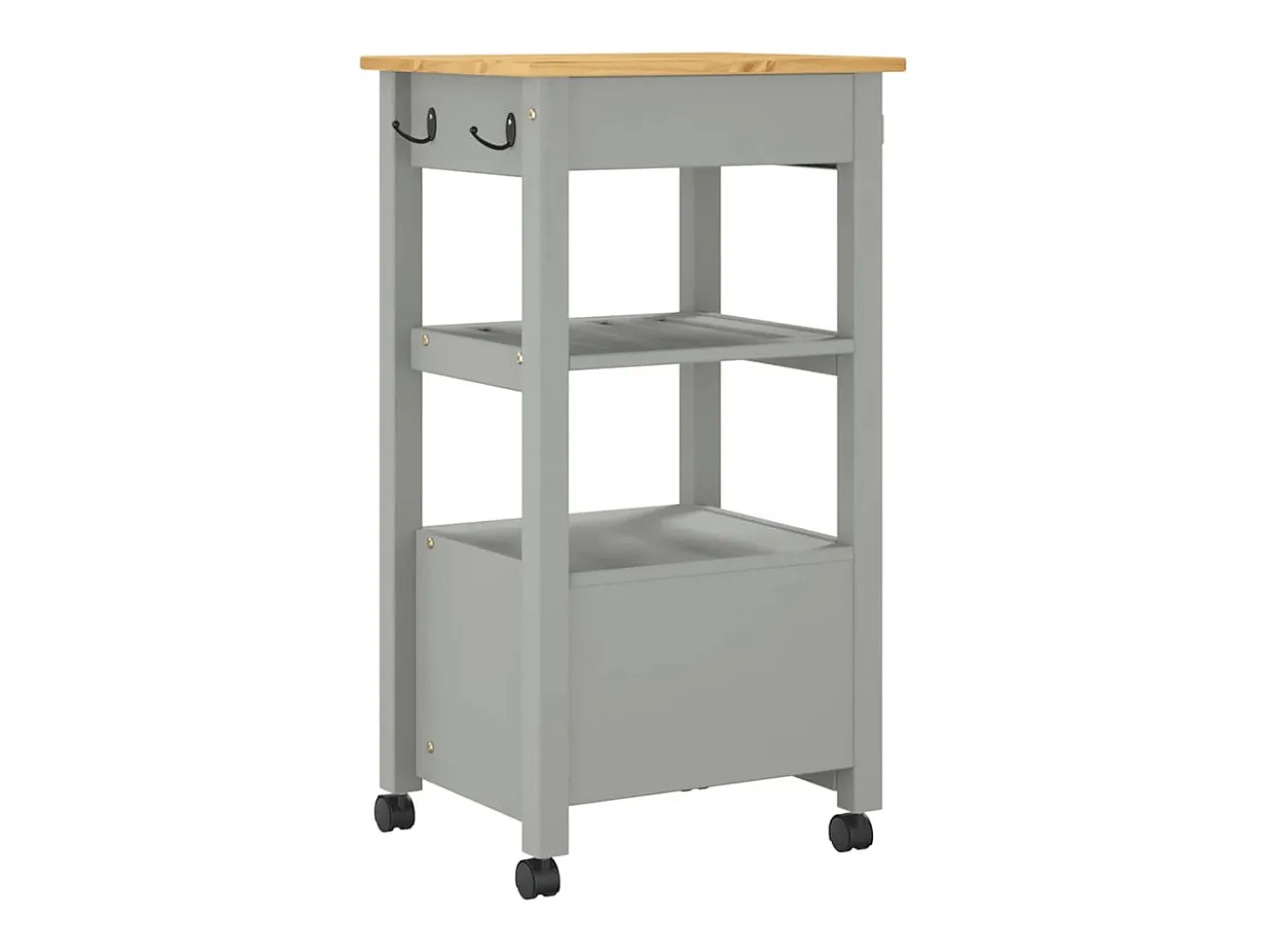Carrito de cocina MONZA madera maciza de pino 48x40x88,5 cm