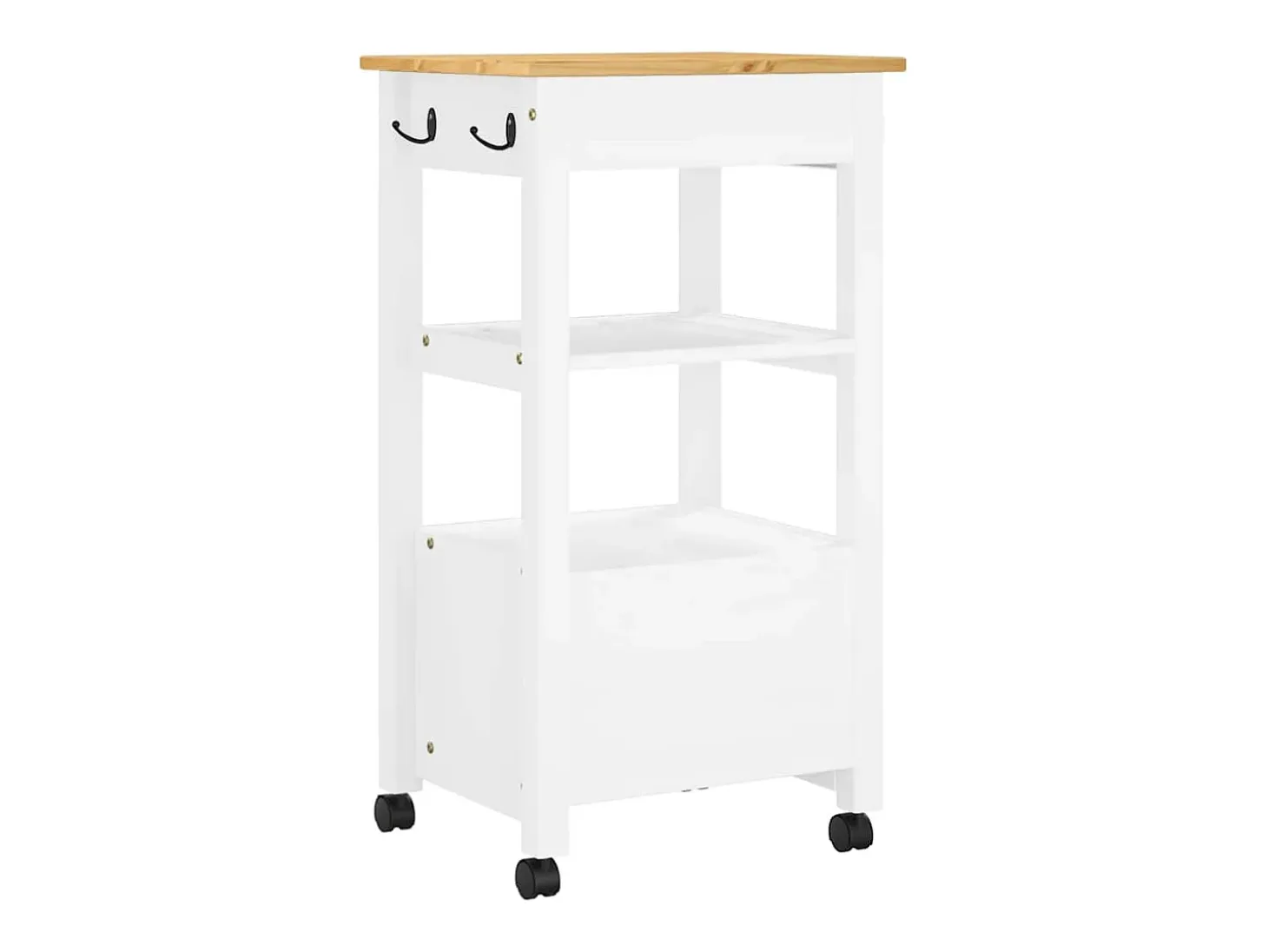 Carrito de cocina MONZA madera maciza de pino 48x40x88,5 cm