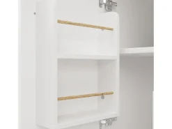 Carrito de cocina móvil con encimera plegable, espacio de almacenamiento y botellero - blanco