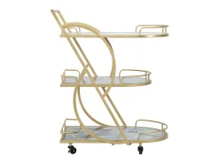 Carrito de mezcla de vidrio y mármol 71 x 45,5 x 84,5 cm