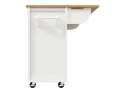 Carrito de servicio blanco - Carrito de servicio con 4 cajones y 2 puertas - Bandeja retráctil y especiero - para comedores y cocinas