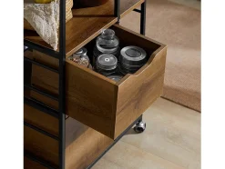 Carrito de Servicio Camarera con Ruedas Multiusos Mueble para microondas con 3 Cajones y 3 Estantes 53 x 37 x 89 cm FKW111-PF SoBuy ES