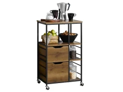Carrito de Servicio Camarera con Ruedas Multiusos Mueble para microondas con 3 Cajones y 3 Estantes 53 x 37 x 89 cm FKW111-PF SoBuy ES