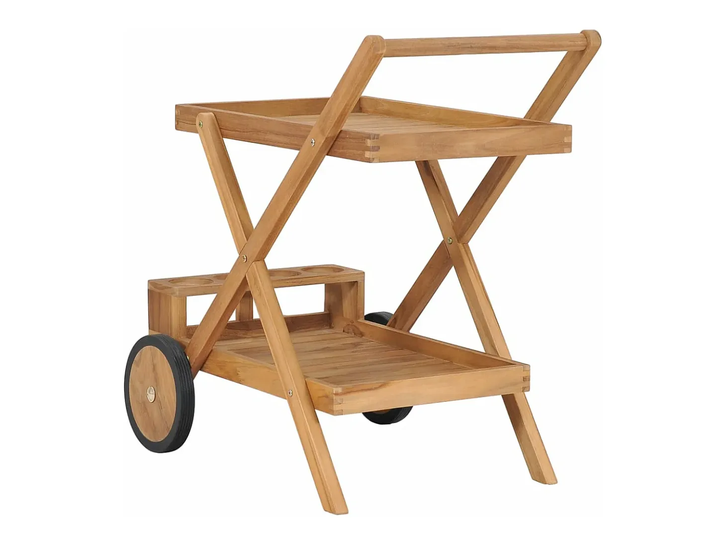 Carrito del té de madera maciza de teca