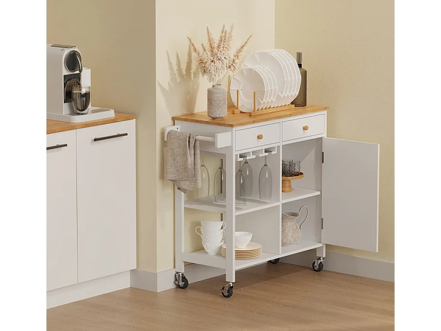 Carro de cocina blanco 89x40x87 trayz