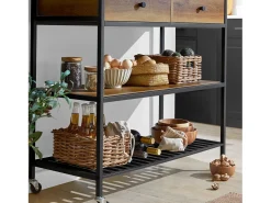 Carro de Cocina Carrito de Servir Multiusos con 2 Estantes y 2 Cajones 100 x 45 x 93 cm FKW112-PF SoBuy ES