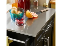 Carro de Cocina Carrito de Servir Multiusos Estantería con puerta y cajón Tablero de acero inoxidable 83 x 46 x 90 cm Negro FKW110-SCH SoBuy ES