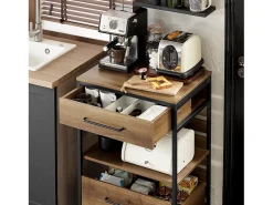 Carro de Cocina con 1 cajón móvil Carrito de Servir Multiusos con 1 Estante y 2 Cajones 60 x 45 x 90 cm FKW118-PF SoBuy ES