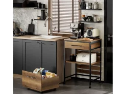 Carro de Cocina con 1 cajón móvil Carrito de Servir Multiusos con 1 Estante y 2 Cajones 60 x 45 x 90 cm FKW118-PF SoBuy ES