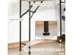 Carro de cocina marrón rústico 118x36.5x82 cm HOMCOM