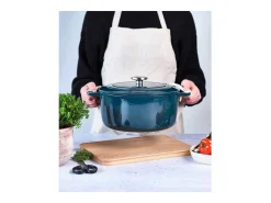 Cazuela de hierro fundido esmaltado COSY & TRENDY FONTESTIC Ø28 cm 6,15 L para todo tipo de fuegos, inducción Azul profundo