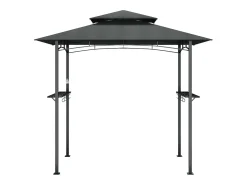 Cenador barbacoa estante lateral acero antracita 240x150x243 cm ES671323