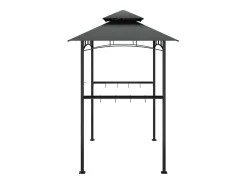 Cenador barbacoa estante lateral acero antracita 240x150x243 cm ES671323