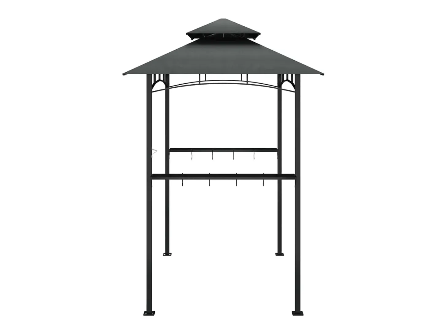 Cenador barbacoa estante lateral acero antracita 240x150x243 cm ES671323