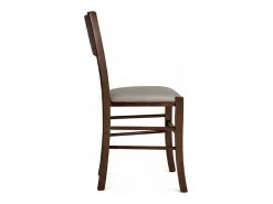 Chaise de salle à manger Lucy en noyer foncé avec assise rembourrée gris tourterelle