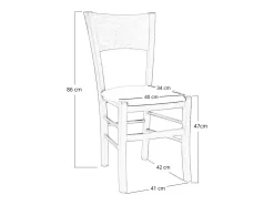 Chaise de salle à manger Lucy en noyer foncé avec assise rembourrée gris tourterelle