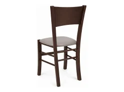 Chaise de salle à manger Lucy en noyer foncé avec assise rembourrée gris tourterelle