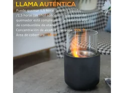 Chimenea de bioetanol Abeto Homcom sobremesa capacidad 0.4L gris 19xØ12 cm