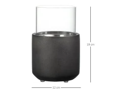 Chimenea de bioetanol Abeto Homcom sobremesa capacidad 0.4L gris 19xØ12 cm