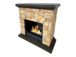 Chimenea de bioetanol Biochimenea de suelo Belluno efecto piedra artificial L105xD38xH100