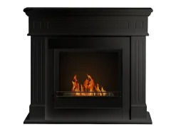Chimenea de bioetanol biochimenea de suelo Cambridge en madera Negro 110x37x102h
